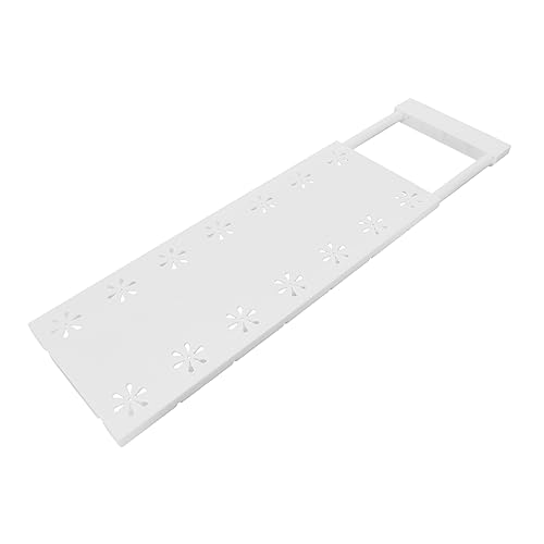 BUGUUYO Practical Tension Shelf Expandable Closet Shelf Wardrobe Tension Plastic Storage Rack