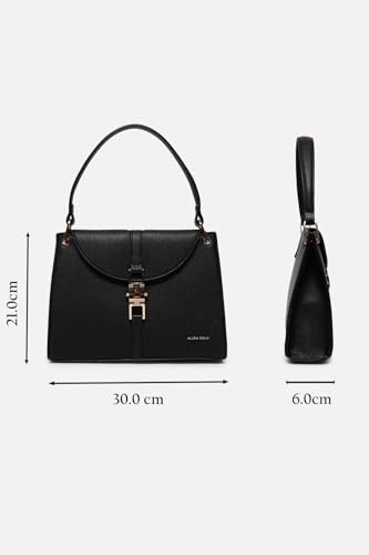 Image of Allen Solly Women's Medium Shoulder & Crossbody Bag | Vegan Leather | Textured Finish | Lightweight & Durable | Everyday Use