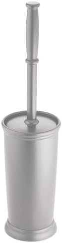 Miniatura 4 de mDesign Cepillo y soporte para inodoro  Cepillo de baño cubierto  Depurador de pie en soporte moderno  Ahorro de espacio, limpieza profunda para