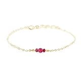 Ruby Dainty Anklet in 14k Gold Fill