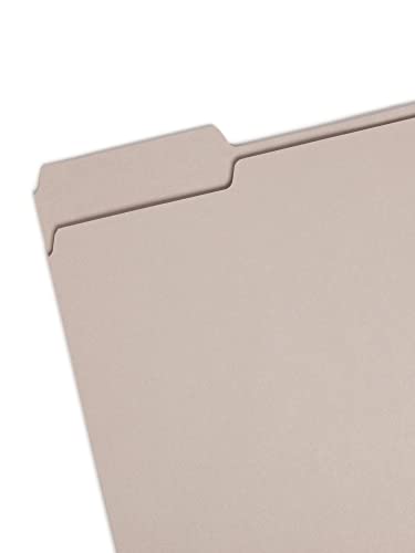 Smead Colored File Folder, 1/3-Cut Tab, Letter Size, Gray, 100 Per Box (12343) #TOP1