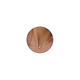 Tewiky Dainty Cubic Zirconia Pendant Choker Necklace Minimalist Cute CZ Solitaire Jewelry for Women