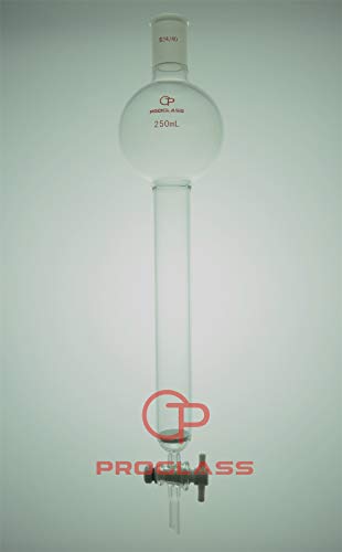 Proglass Fritted Chromatography Column 30mm=OD 250mL Flask 24/40 Joint (Body Length 200mm)