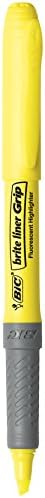 Brite Liner Grip Highlighter, Chisel Tip, Yellow, 5-Count