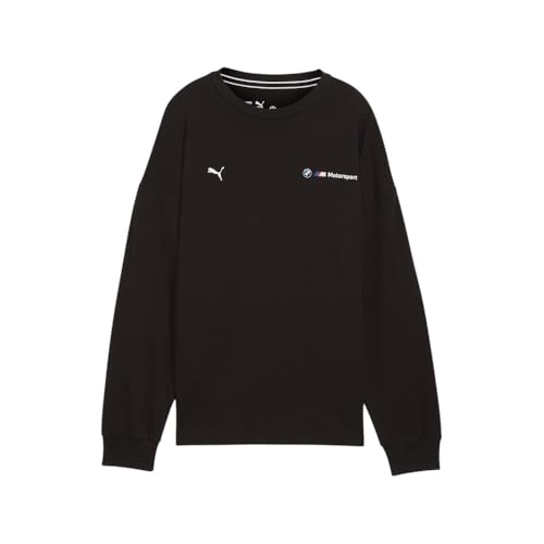 PUMA Womens Bmw Mms Graphic Crew Neck Long Sleeve Casual Tops Casual - Black - Size S