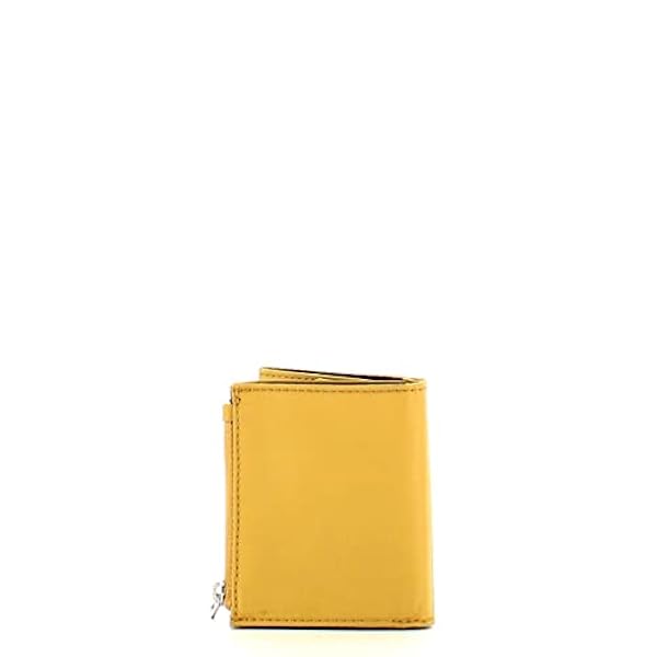 Piquadro Cartera compacta en Tela ecológica y Piel, Amarillo, Cartera compacta súper Delgada en Nailon regenerado con Monedero