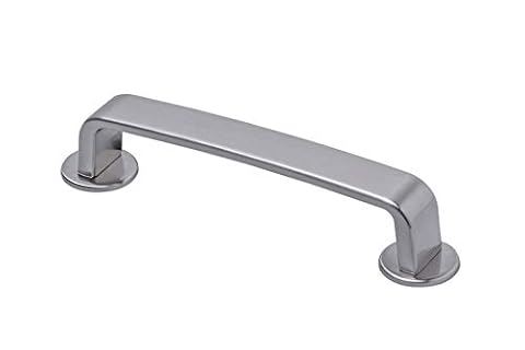 Gedotec uchwyt meblowy ze stali nierdzewnej 128 mm uchwyt prętowy do drzwi szafki - LORE | uchwyt do szafy, srebrno-szary matowy | uchwyt kuchenny z litego metalu | 1 sztuka - nowoczesny uchwyt łukowy szafka na ubrania ze śrubami