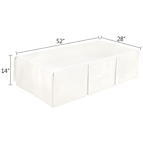 Tillyou Crib Bed Skirt White Pleated For Baby Boys Girls, 100% Natural Soft Dust Ruffle, Standard Nursery Bedding Toddler Bedskirt Solid, 14" Drop #TOP2