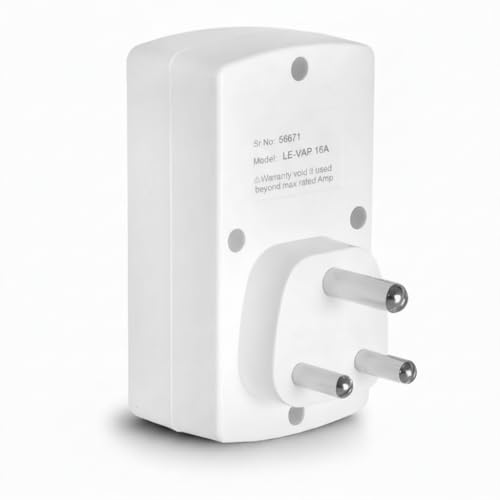 Image of LEYDEN LE-VAP 16A, 220VAC Under Over Voltage Protection Plug, Over Current & Dry Run Protection, Off & Cyclic Timer (1-999 min), 4000V Surge Protector for AC, Pump, Freezer, Geyser