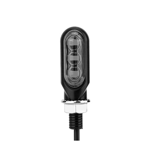 Señal de giro para motocicleta con 3 LED de flujo y cubierta negra ahumada de 2 piezas