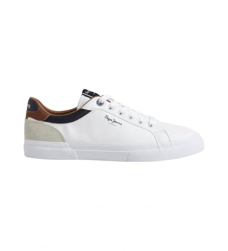 Pepe Jeans Zapatillas de Piel Tribunal De Kenton Blanco