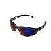 Edge Eyewear SW118 Dakura Safety Glasses, Black with Blue Mirror Lens