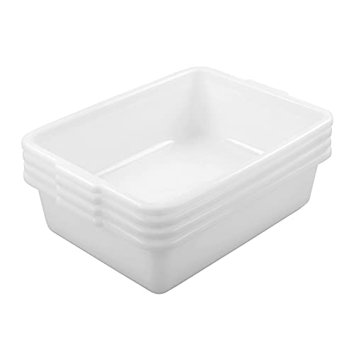 Afromy 23 L Commercial Products Standard Bus/Utility Box, 4-Pack Commercial Bus Tubs Box/Tote Box, White