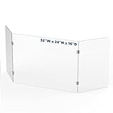 Fanximan Pare-éternuements Mur de Protection en Acrylique, Cloison de Comptoir Bureau PMMA de Pare-éternuements (80_x_60_x_48_cm)