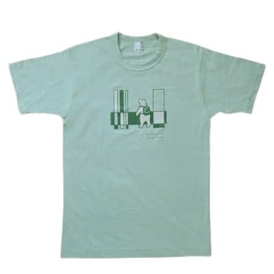 「知床トコさん」×久米繊維 コットンTシャツ 三角デザイン柄/白 Lサイズ 半袖