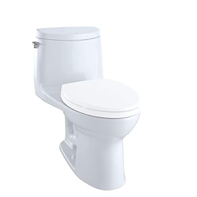 TOTO TCST604CUFGAT4001 UltraMax II 1 GPF One Piece Elongated Toilet with Left Hand Lever - Less Seat Cotton