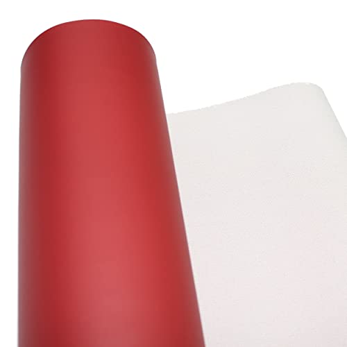 econuk - Simili-cuir pour Tapiser Idéal pour Travaux Manuels et Bricolage avec Texture Lisse (100 cm x 25 cm, Rouge) Cover
