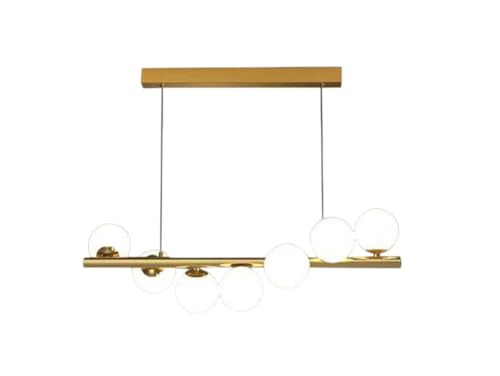 UNIVERSO A06 LAMPADARIO A SOSPENSIONE CON 7 ATTACCHI G9 POTENZA 70W COLOR ORO CON 7 SFERE OPACHE