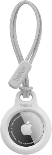 Image of Belkin Apple Airtag Secure Holder With Strap-Apple Air Tag Keychain-Airtag Holder With Strap For Key Ring- Airtag Keychain Accessories-Scratch Resistant Airtag Case With Raised Edges-White (Pack of 6)