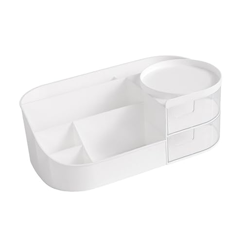 Image of Large Capacity Cosmetic Storage Box Makeup Drawer Organizer for Nail Polish /Lipstick, Desktop Sundries Container (White)