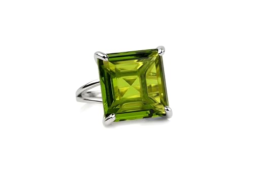 Bague en argent sterling avec pierre de naissance péridot faite main - 3