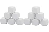 Qidiwin 2.5 Inch White EVA Foam Dices for Kids Graffiti, Building Blocks,Creative Painting,Party Supplies, 12 PCS