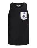 JACK & JONES Jjhonolulu Pocket AOP Débardeur SL, Noir, M
