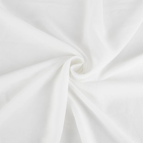 BENECREAT Tela de Gasa de Color Liso 5m, Material de Costura de Tela de Gasa Blanca Transparente, 150cm de Ancho, para Vestido de Boda, Fiesta, Telón de Fondo, Manualidades DIY