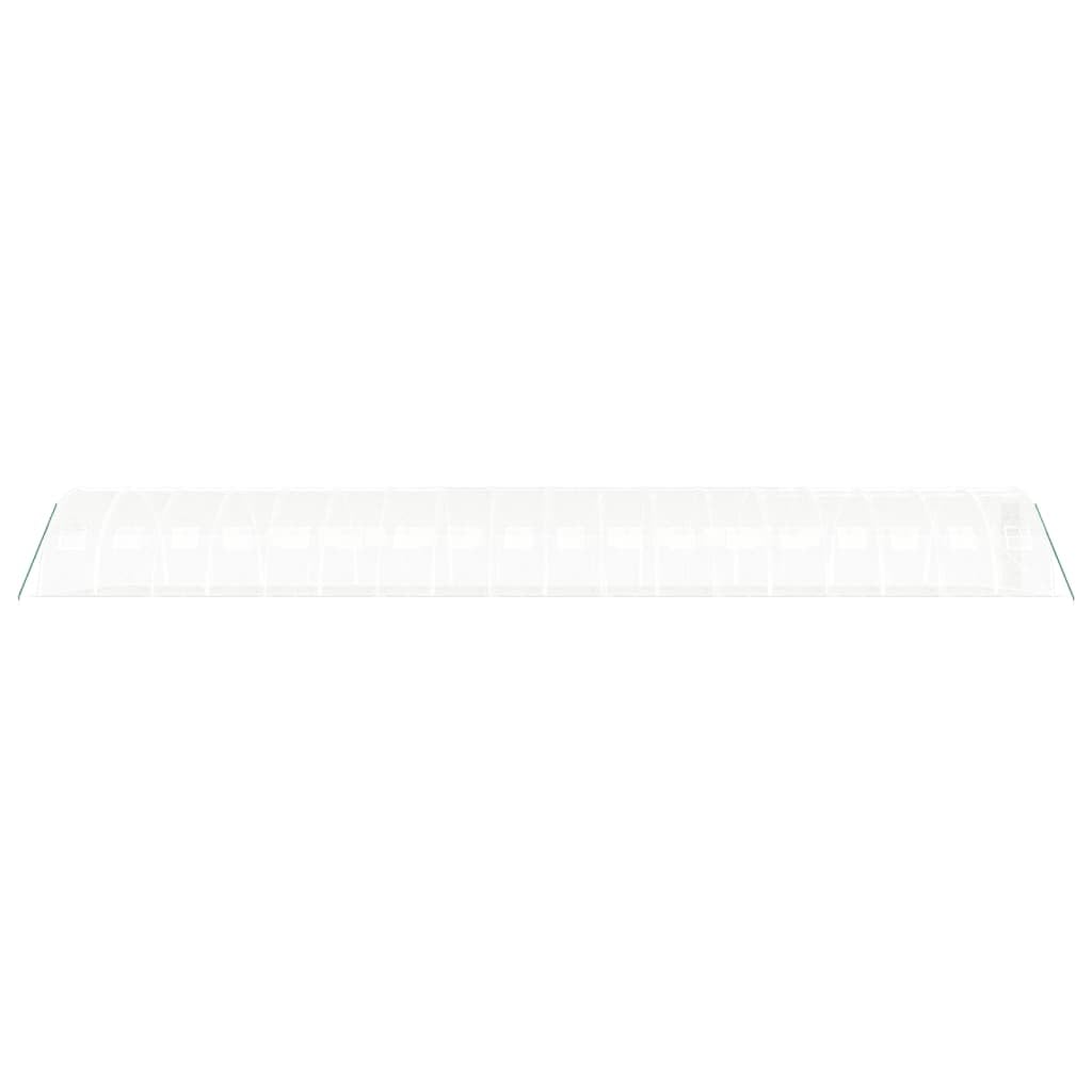 Szklarnia ze stalową ramą, biała, 72 m², 18 x 4 x 2 m, PE 140 g m², tunel foliowy do szklarni pomidorów, inspektów, uprawy, ochrona przed zamarzaniem, wentylacja, ogród i taras
