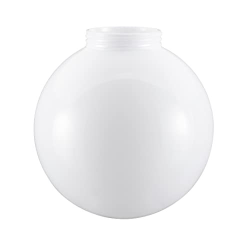Image of Aspen Creative 28002-21, 8 inch White Acrylic Replacement Lamp Post Globe with 3-1 /4 inch Threaded Neck