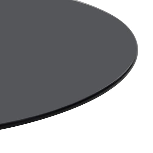Image of Tempered Glass Round Table Top 35.4 Inch Diameter, 3 /8 Inch Thick, Heavy-Duty Safety Glass Circle for Dining Table, Desk, Patio Base Replacement-Black