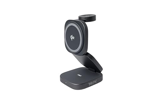 Image of TEKNE 3 in 1 Qi2 Wireless Charger for Smartphone, Smartwatch & AirPods - Magnetic Foldable Fast Charging Station with PD Support, Travel Friendly Compact Design, MagSafe Compatible
