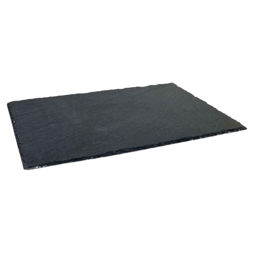Acan Tradineur - Plato llano de pizarra natural 15 x 15 cm. Bandeja de piedra cuadrada, tabla para comer, servir comida, aperitivos, quesos, embutidos para hogar o restaurante