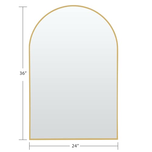 Natsukage 36"X24"Arched Wall Mirror Full Length Mirror For Wall Body Dressing Mirror For Bedroom Bathroom Wall-Mounted Mirror Hanging Or Leaning Against Wall Aluminum Alloy Frame(Arched Gold) #TOP3