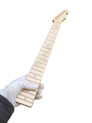 Manche de guitare électrique érable tigre 21 frettes 25.5 pouces incrustation points de poire