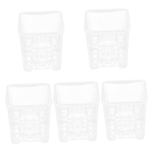HIAKDOFT Maceta de falaenopsis Planta Recipiente macetas de orquídeas con Agujeros Largo vivero jardineras de orquídeas bañera pequeña para Mascotas Maceta hidropónica Acrílico Transparente