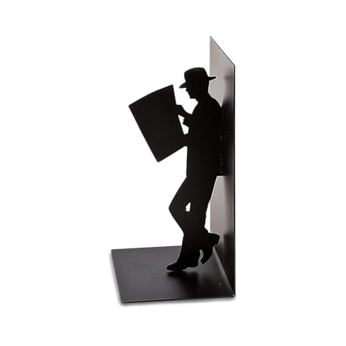 Balvi - The Reader decorative metal bookend in black colour. Original design