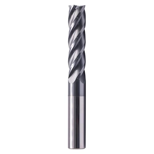 Image of 1 /2 inch 4 Flute Solid Carbide Long Square End Mill, 4 inch OAL, AlTiN Coated | 35 Helix, 1 /2 inch Cutting Dia, 1 /2 inch Shank Dia, 2 inch LOC, for Milling Alloy Steel, Carbon Steel, Cast Iron, Copper