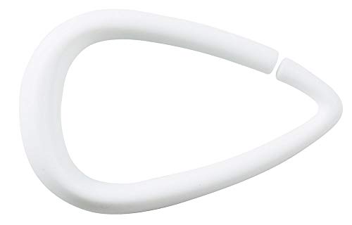 Spirella Duschvorhangringe 12 Stück Drop Kunststoff Weiß - Passend für alle gängigen Duschvorhangstangen