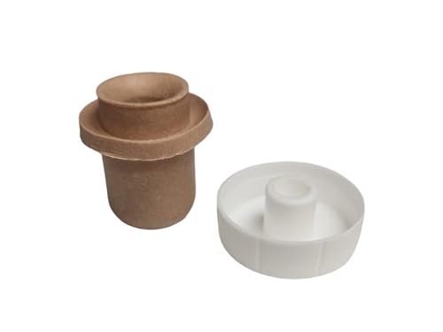 Nakpunar 12 pcs White Bar Top Tasting Corks - Tapi Pour Spout Synthetic Bottle Stoppers for Wine, Liquor, Spirit, Oil and Vinegar Bottles - Made in Italy