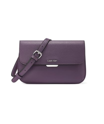 Calvin Klein Arya Flap Crossbody, Winter Plum, One Size