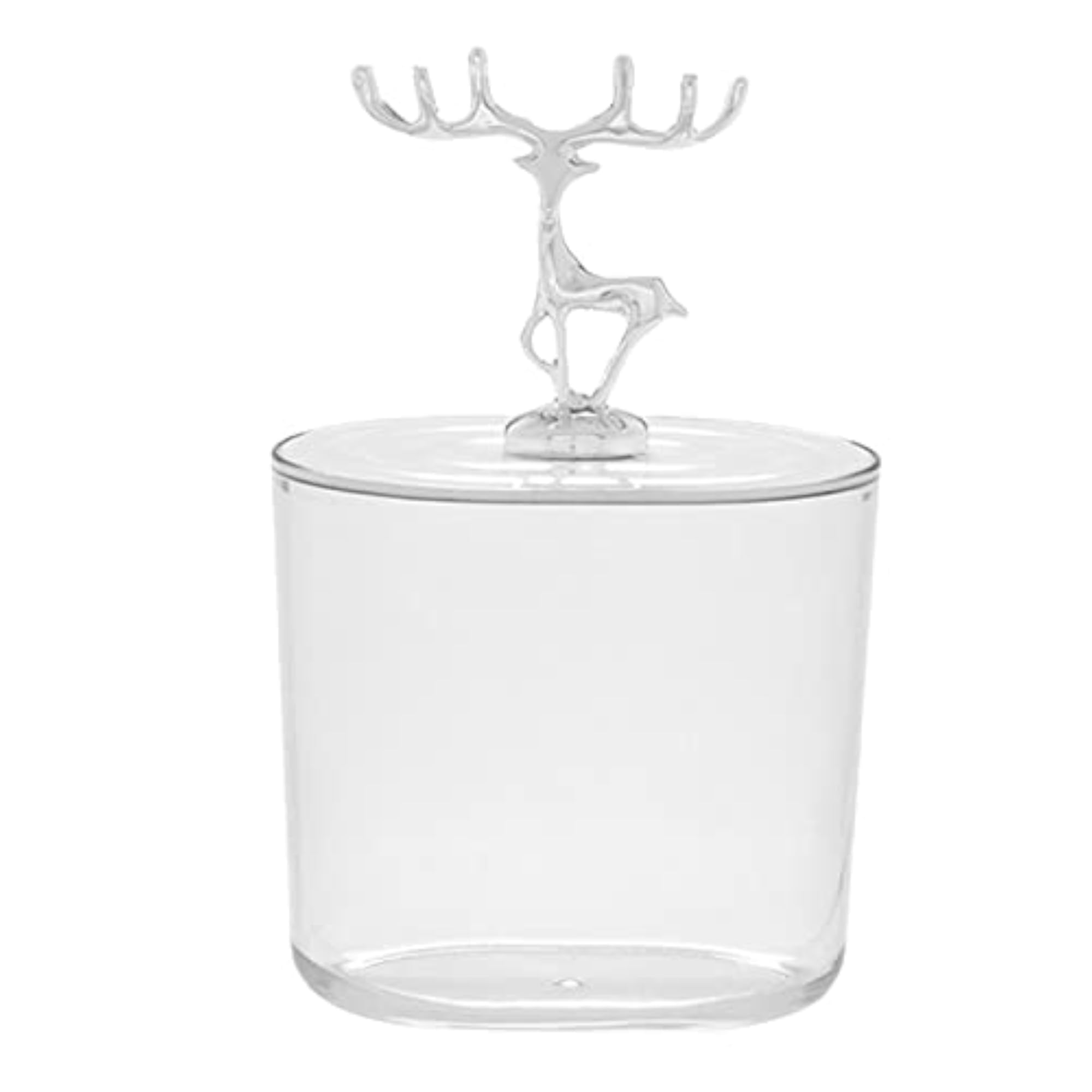 ABS Cosmetic Cotton Pad Holder with Lid, Argent