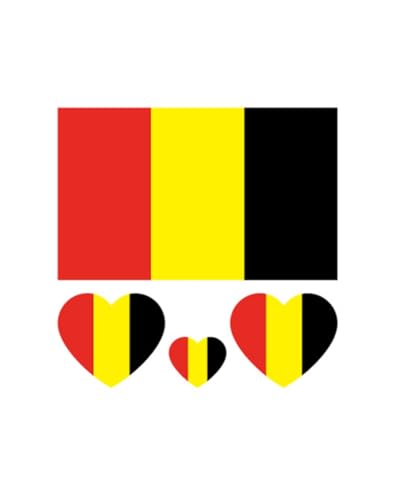 ZPDNURZL 10 Sheets Belgium Flag Tattoos Stickers 40 Pcs Waterproof Sweat Sports National Flag Removable Fake Tattoos