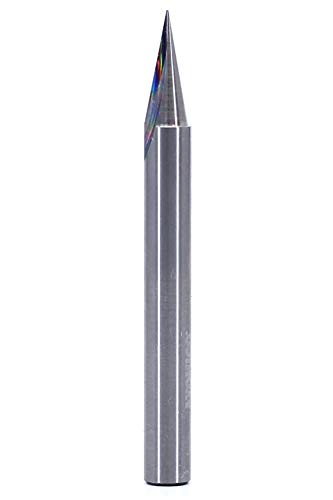 Image of YONICO Router Carving Bits CNC Engraving Solid Carbide V Groove 22 Degree Zero Point 1 /4-Inch Shank 14106q