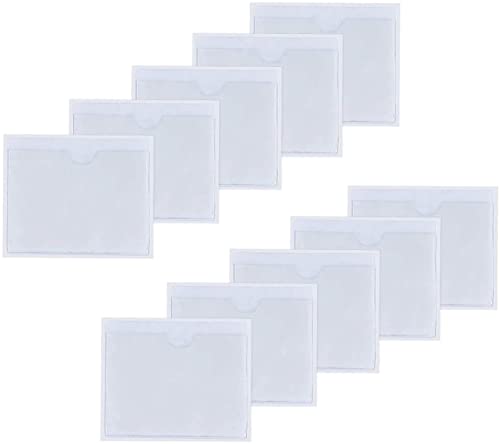 nuosen 10 Pièces Pochettes Adhésive Transparente, Étuis pour Vignettes Pochettes pour Permis de Stationnement, Carte de Visite, Permis de Conduire, Affichette, Billets (10 * 8cm) Cover