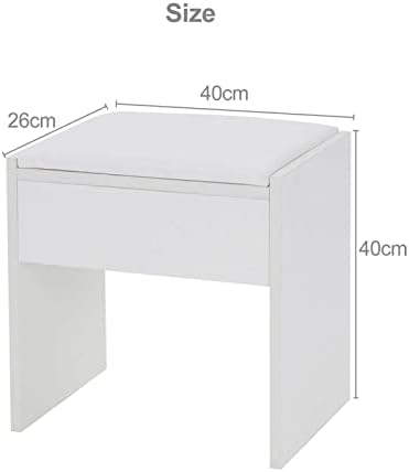 Dhouse Dressing Table Stool 40x40x26 cm Simple Changing Chair Comfortable Padded Makeup Stool Easy-To-Install for Bedroom Makeup Stool Piano White Chair