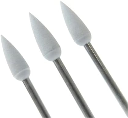Silicone White Coarse Pointed Teardrop Polisher 15.5mm x 5.6mm Made in Germany Pack of 10 by JTS