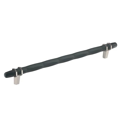 Amerock | Cabinet Pull | Black Bronze/Satin Nickel | 10-1/16 inch (256 mm) Center-to-Center | London | 1 Pack | Drawer Pull | Drawer Handle | Cabinet Hardware