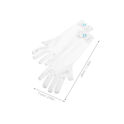 Princess Cosplay Supplies Bow Glove Girls Dress up Costumes Long Satin Gloves Warm and Cozy Formal Bow2