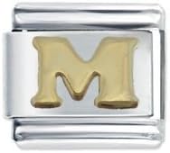JSC JewellerySmooth Letter M Italian Charm Fits all 9mm Italian Style Charm Bracelets